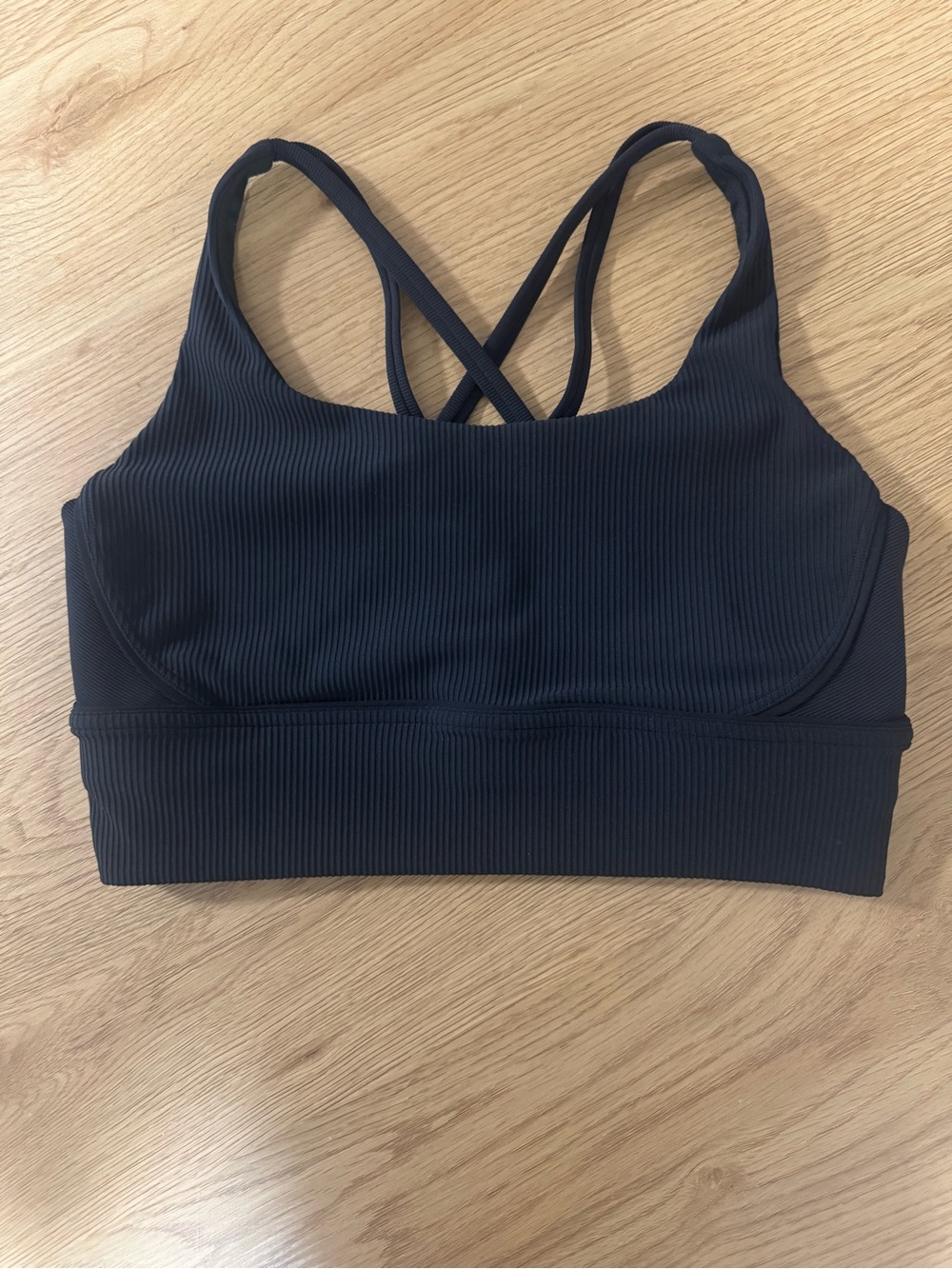 lululemon athletica Ribbed Crossback Sports Bra - Black